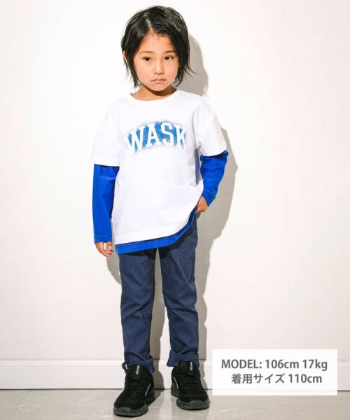 WASK(ワスク)/ロゴプリントデニムポケットリバーシブルTシャツ(100~160cm)/img04