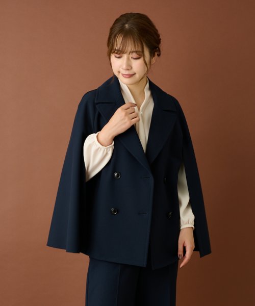 ケープ風ダブルジャケット カールパークレーン/リサップコミットシャツジャケット Q2132117008(16500円)