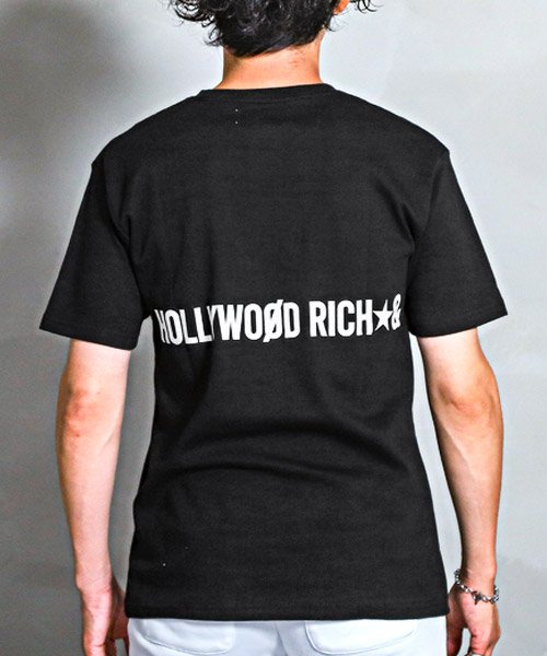 LUXSTYLE(ラグスタイル)/Hollywood rich.&(ハリウッドリッチ)ドットベアラインストーン半袖Tシャツ/Tシャツ メンズ 半袖  テディベア ロゴ ラインストーン/img01