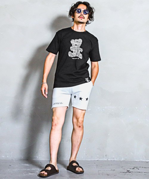 LUXSTYLE(ラグスタイル)/Hollywood rich.&(ハリウッドリッチ)ドットベアラインストーン半袖Tシャツ/Tシャツ メンズ 半袖  テディベア ロゴ ラインストーン/img03