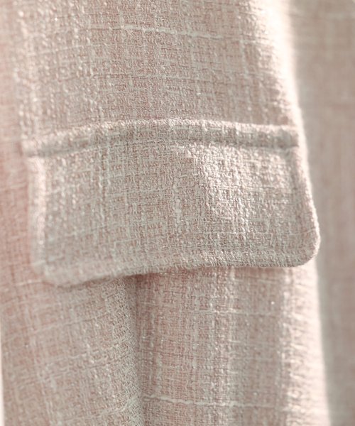 SAISON DE PAPILLON(セゾン ド パピヨン)/ラメツイードとシャツ袖がドッキングの異素材ワンピース/img40