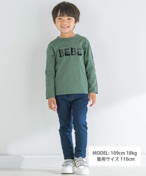 BeBe(ベベ)/フロッキープリントロゴTシャツ(80~150cm)/img01