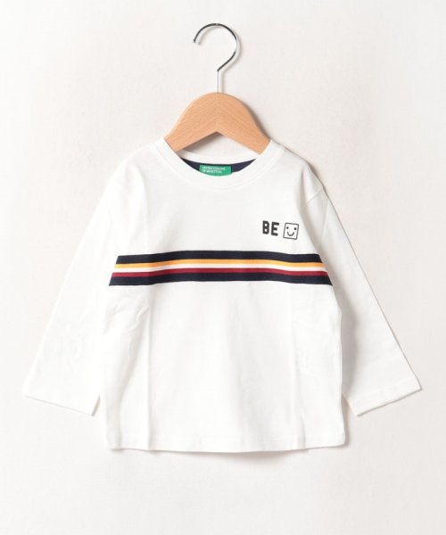 BENETTON (UNITED COLORS OF BENETTON BOYS)(ユナイテッド　カラーズ　オブ　ベネトン　ボーイズ)/キッズフロントテープロゴプリント長袖Tシャツ・カットソーB/img01