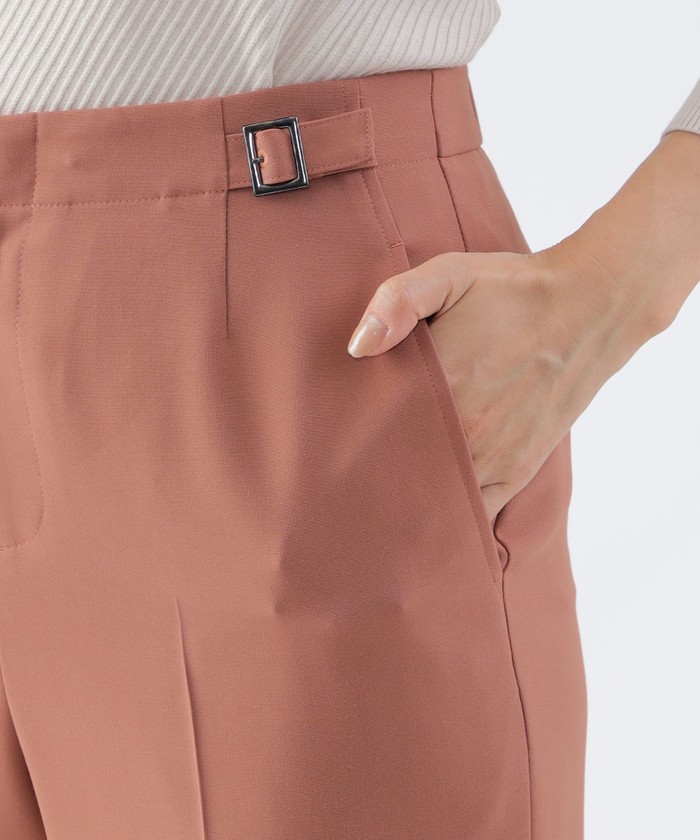 L】【ウォッシャブル】ストレッチトロピカルストレートパンツ