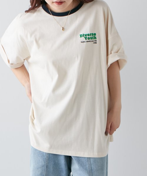 NICE CLAUP OUTLET(ナイスクラップ　アウトレット)/人気シリーズ、楕円リンガーTシャツ/img08