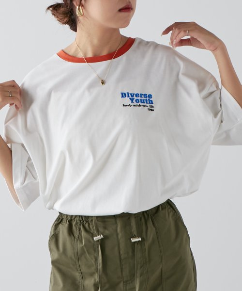 NICE CLAUP OUTLET(ナイスクラップ　アウトレット)/人気シリーズ、楕円リンガーTシャツ/img10