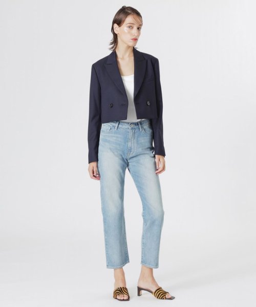 【ドラマ着用商品】ボックスクロップドジャケット 裏地 表地 ブラウン