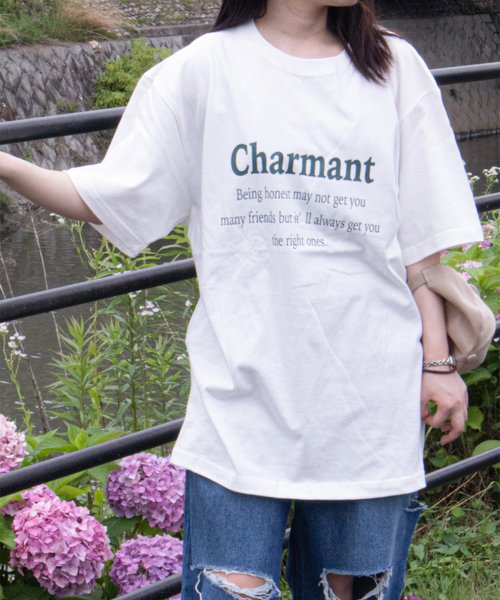 make a ray(make a ray)/【make a ray！別注】シンプル カレッジロゴ California/Charmant プリントTシャツ/半袖T/ビッグシルエット/img27