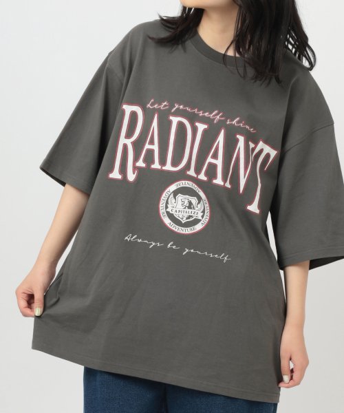 make a ray(make a ray)/【make a ray！別注】 ヴィンテージ クラック加工 カレッジロゴプリント ビッグシルエット半袖Ｔシャツ/img03