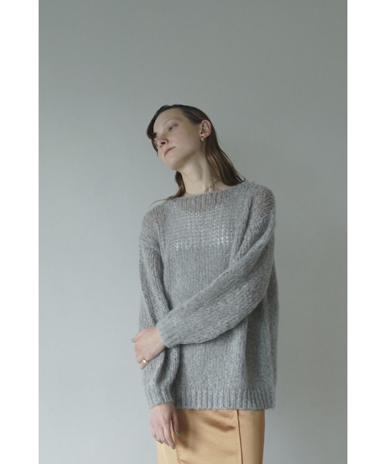 セール】HALF SHEER LOOSE MOHAIR KNIT TOPS(505491438