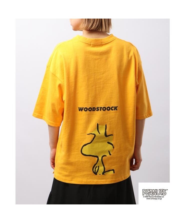 スヌーピー Tシャツ トップス ウッドストック プリント ドロップショルダー