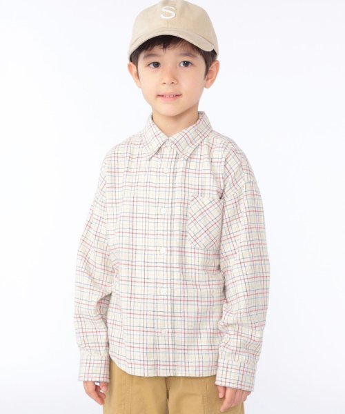 SHIPS KIDS(シップスキッズ)/SHIPS KIDS:100～130cm / ネル チェック ボタンダウン シャツ/img01