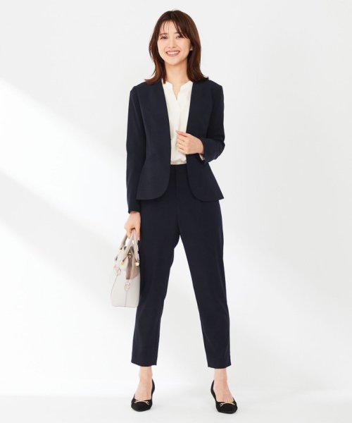 【セットアップ可】セレモニーダブルクロス カラーレスジャケット シアーチェックノーカラージャケット UOI1259222063(9685円)