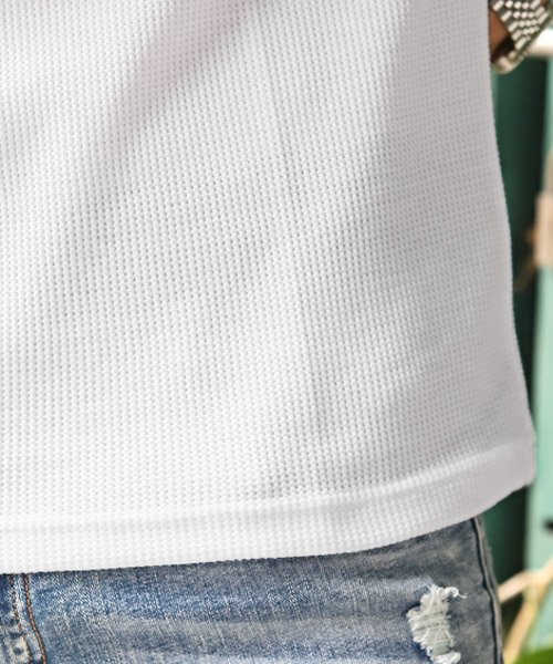 LUXSTYLE(ラグスタイル)/サーマルワッフルクルーネックTシャツ/Tシャツ メンズ 半袖 トップス カットソー ワッフル 無地/img10