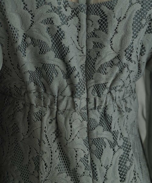 レース×オーガンジー切り替えワンピース 