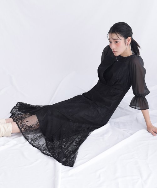 キャンディースリーブビスチェ風ワンピース 