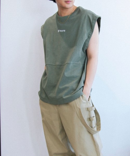 S'more(スモア)/【 S'more / 2WAY REMOVABLE SLEEVE COTTON CREW NECK BIG S/S T－SHIRT 】2WAYリムーバブルスリー/img04