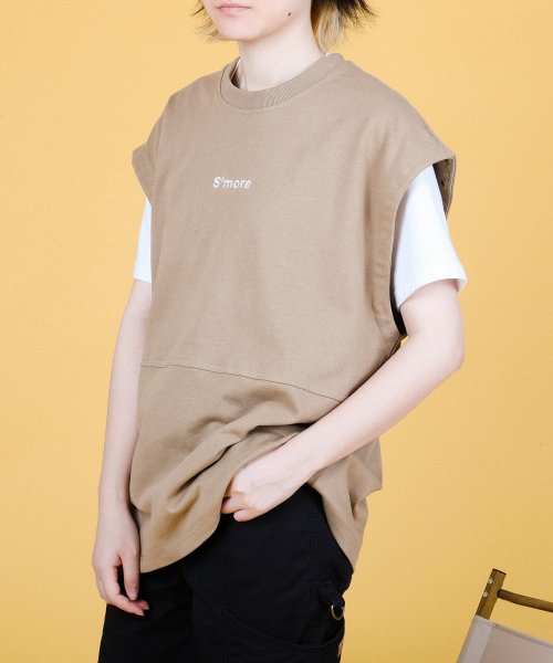 S'more(スモア)/【 S'more / 2WAY REMOVABLE SLEEVE COTTON CREW NECK BIG S/S T－SHIRT 】2WAYリムーバブルスリー/img07