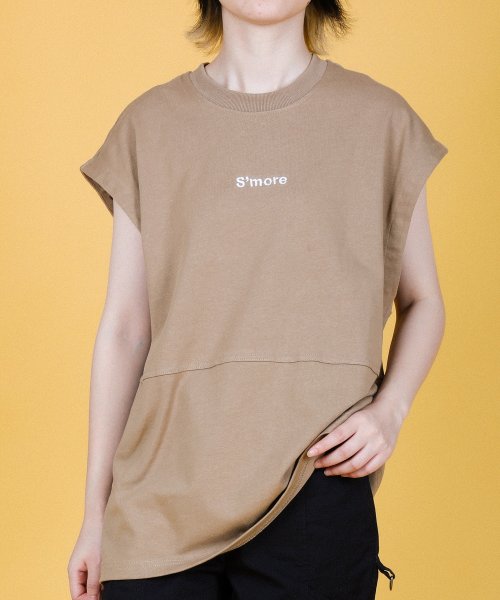 S'more(スモア)/【 S'more / 2WAY REMOVABLE SLEEVE COTTON CREW NECK BIG S/S T－SHIRT 】2WAYリムーバブルスリー/img08