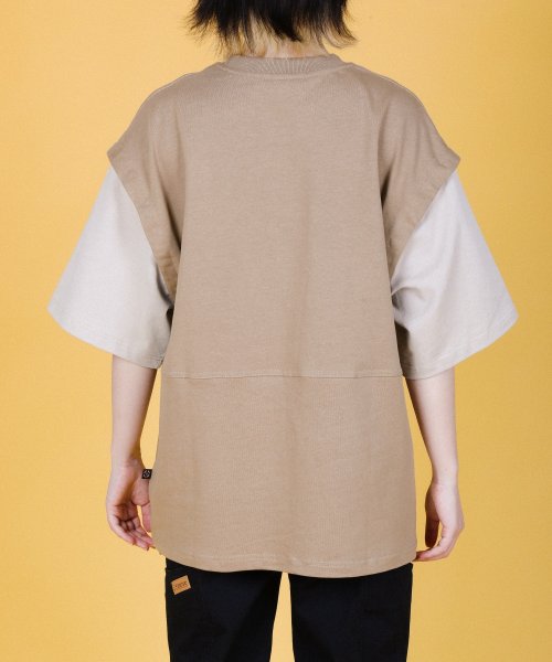 S'more(スモア)/【 S'more / 2WAY REMOVABLE SLEEVE COTTON CREW NECK BIG S/S T－SHIRT 】2WAYリムーバブルスリー/img10