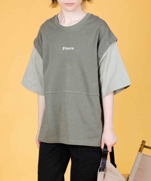 S'more(スモア)/【 S'more / 2WAY REMOVABLE SLEEVE COTTON CREW NECK BIG S/S T－SHIRT 】2WAYリムーバブルスリー/img14