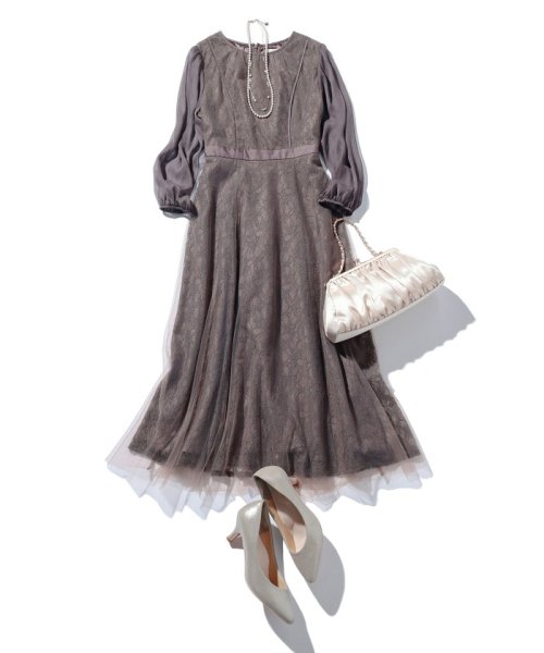 【Lily calin】シアーレースクラシック ドレス 