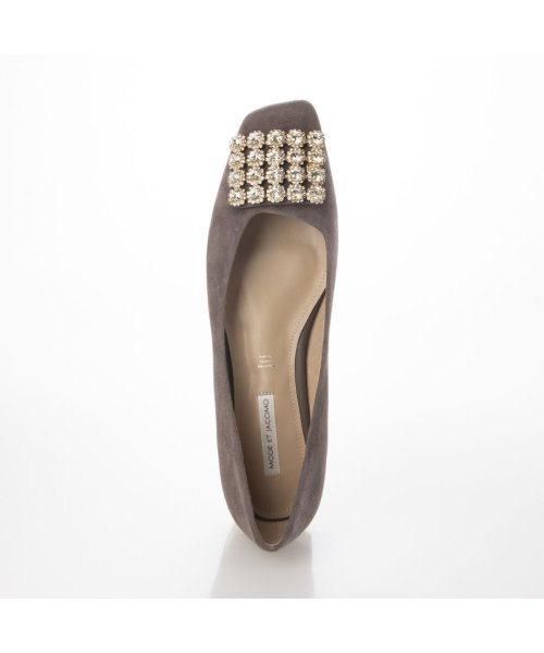 アシンメトリービジューフラットパンプス 