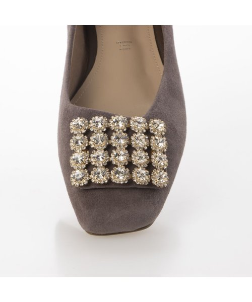 アシンメトリービジューフラットパンプス 