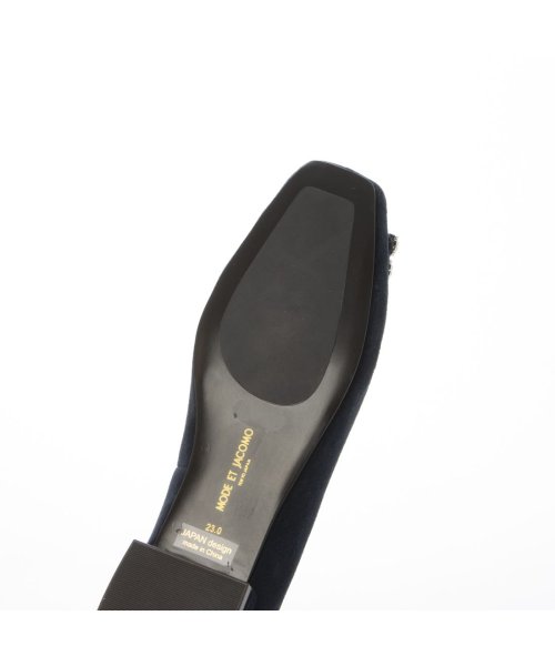 アシンメトリービジューフラットパンプス 