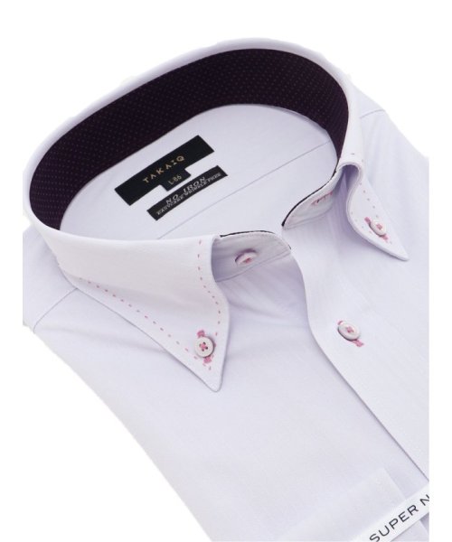 TAKA-Q(タカキュー)/ノーアイロンストレッチ スタンダードフィット ボタンダウン 長袖 シャツ メンズ ワイシャツ ビジネス yシャツ 速乾 ノーアイロン 形態安定/img01
