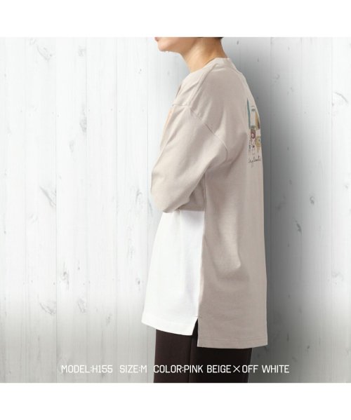 Sanrio characters(サンリオキャラクターズ)/クロミ ビッグシルエット Tシャツ 半袖 ポケット付 B－オフホワイトxLパープル LL/img02