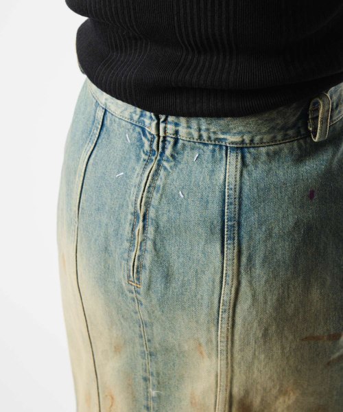 メゾン マルジェラ MAISON MARGIELA SI0MA0006 S30561 スカート レディース ボトムス デニムスカート ギャザー コットン プリー メゾン ボトムス コットン