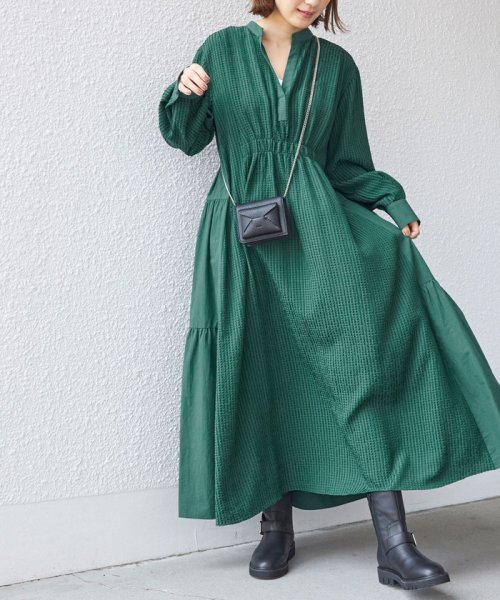 〈手洗い可能〉異素材コンビ ジャカード ワンピース ◇ ワンピース I1267114139(9738円)