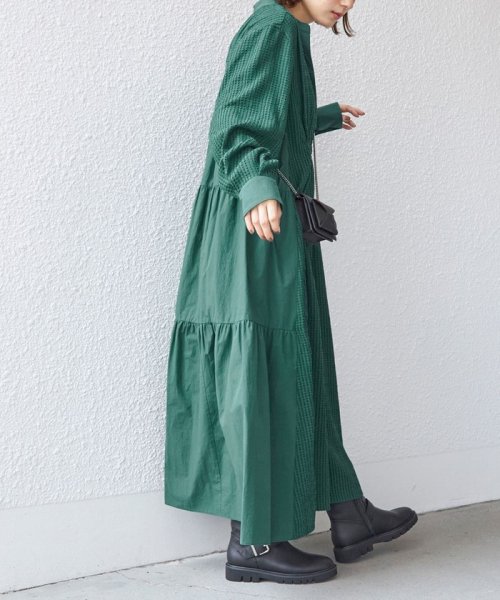 〈手洗い可能〉異素材コンビ ジャカード ワンピース ◇ ワンピース I1267114139(9738円)