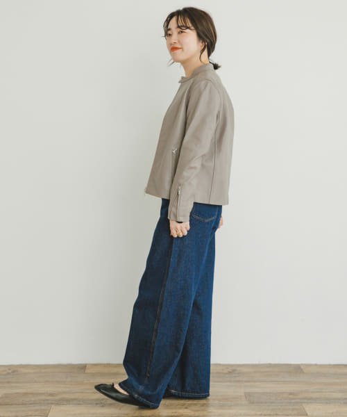 ITEMS URBANRESEARCH(アイテムズ アーバンリサーチ（レディース）)/ラムレザーシングルライダースジャケット/img05