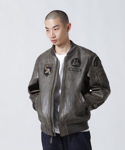 《COLLECTION》AGED LEATHER TYPE MA－1 JACKET WEST POI COLLECTION WEST
