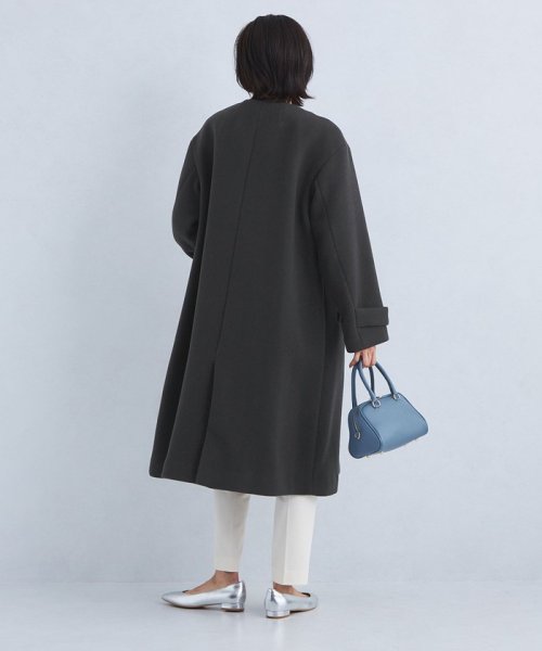 ［size SHORT/TALLあり］SENTDALE WOOL セントデールウール ノーカラー コート 着用サイズ：M label my size SHORT あり B78 W56 H80