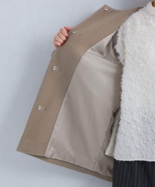 SENTDALE WOOL セントデールウール ノーカラー ミドル コート B80 W58 H86 着用サイズ：M