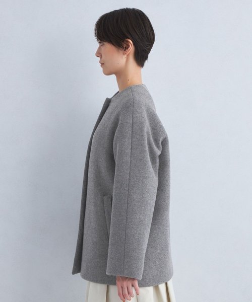 SENTDALE WOOL セントデールウール ノーカラー ミドル コート B80 W58 H86 着用サイズ：M