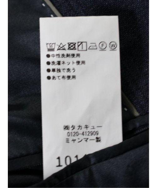 TAKA-Q(タカキュー)/ストレッチウォッシャブル スリムフィット 2ボタン2ピーススーツ チェック青 メンズ セットアップ ジャケット ビジネス カジュアル 通勤 仕事/img14