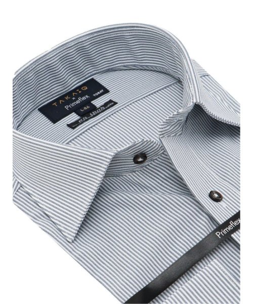TAKA-Q(タカキュー)/プライムフレックス スタンダードフィット ワイドカラー 長袖 シャツ メンズ ワイシャツ ビジネス yシャツ 速乾 ノーアイロン 形態安定/img01