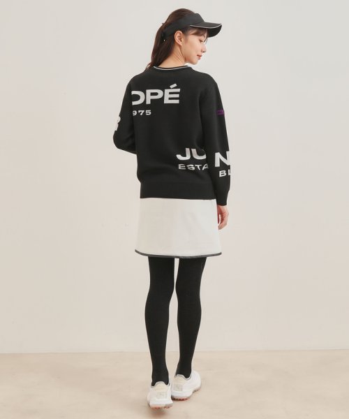 JUN and ROPE(ジュン＆ロペ)/【保温】【吸湿発熱】レザーアクセント使いAラインスカート/img02