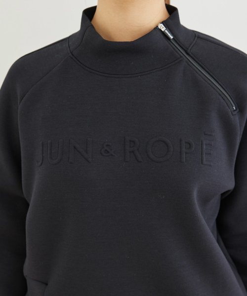 JUN and ROPE(ジュン＆ロペ)/【セットアップ対応】エンボスロゴモックネック長袖プルオーバー/img12