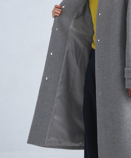 ［size SHORT/TALLあり］SENTDALE WOOL セントデールウール ノーカラー コート 着用サイズ：M label my size SHORT あり B78 W56 H80