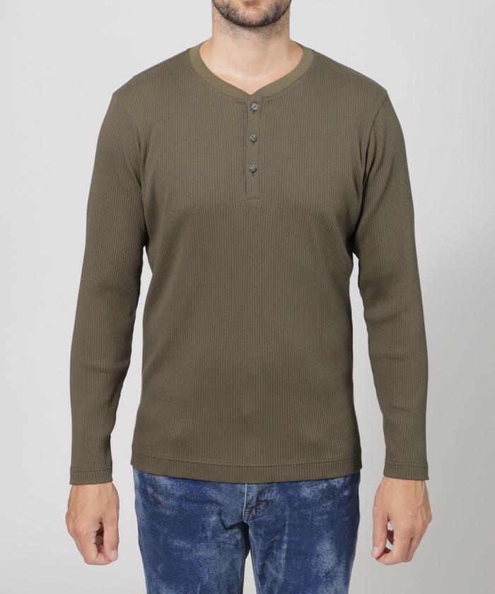 リブ編みジャージーヘンリーネック(505484526)｜HANKYU MEN'S / 阪急メンズ