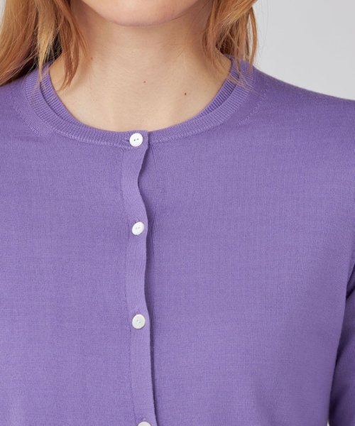 スーパーエクストラファインウール クルーネックカーディガン 