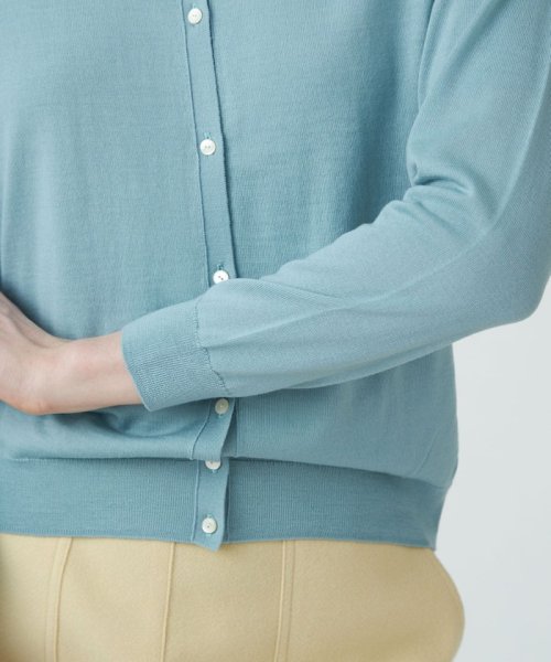 スーパーエクストラファインウール クルーネックカーディガン 