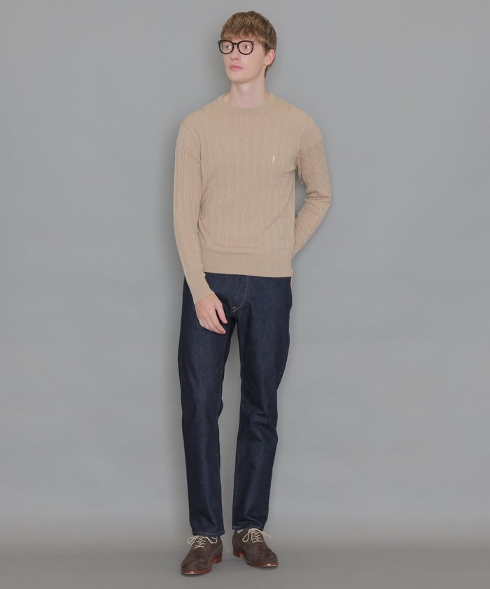 12ゲージケーブルクルーネックニット(505489976)｜HANKYU MEN'S / 阪急