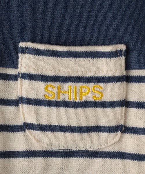 SHIPS KIDS(シップスキッズ)/SHIPS KIDS:70～80cm / オーガニック コットン ボーダー ロンパース/img14