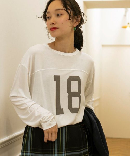 coen(coen)/レーヨンナンバリングフットボールTシャツ/img02